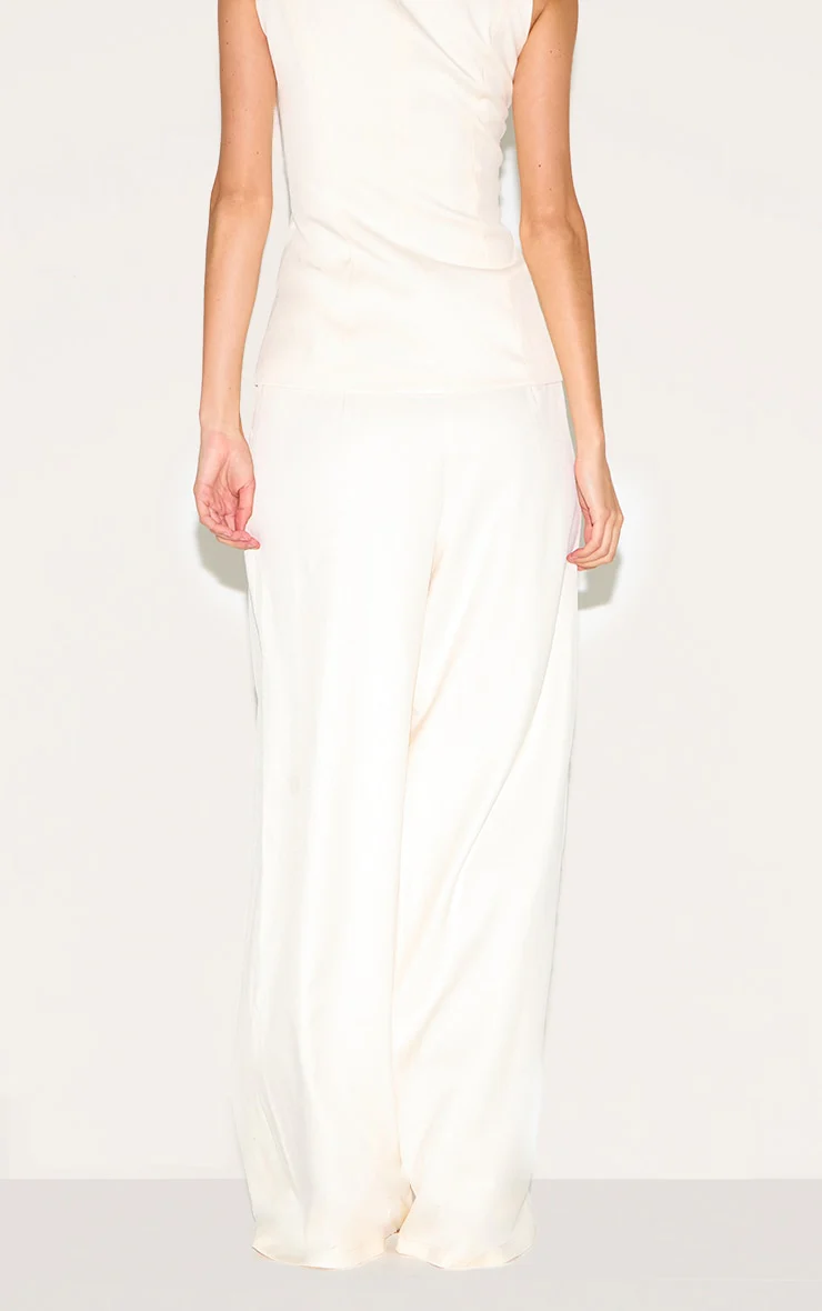 Light Pink Tailored Woven Pleated Wide Leg Trousers - Image 9
