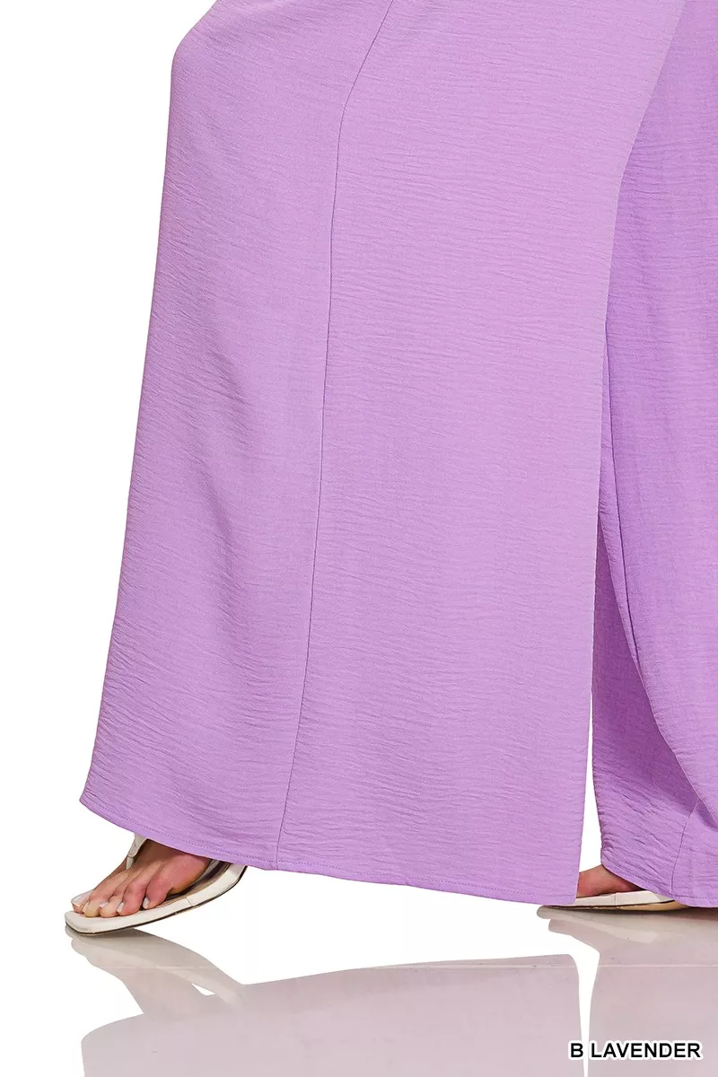 Zenana Woven Airflow Twisted Top & Wide Leg Pants Set - Image 6