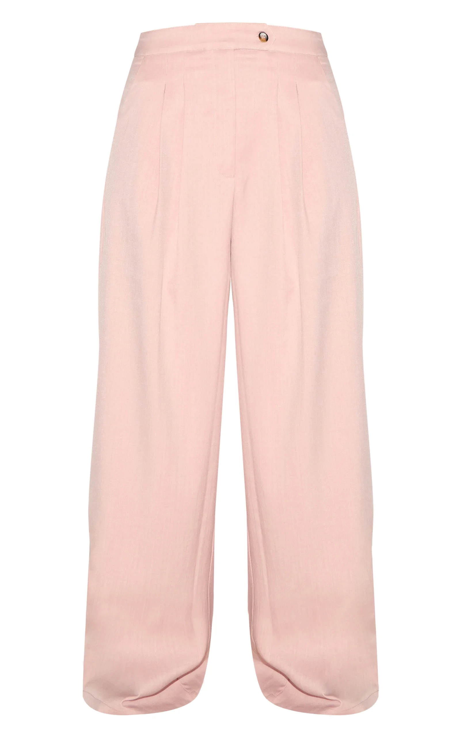 Light Pink Tailored Woven Pleated Wide Leg Trousers - Image 6