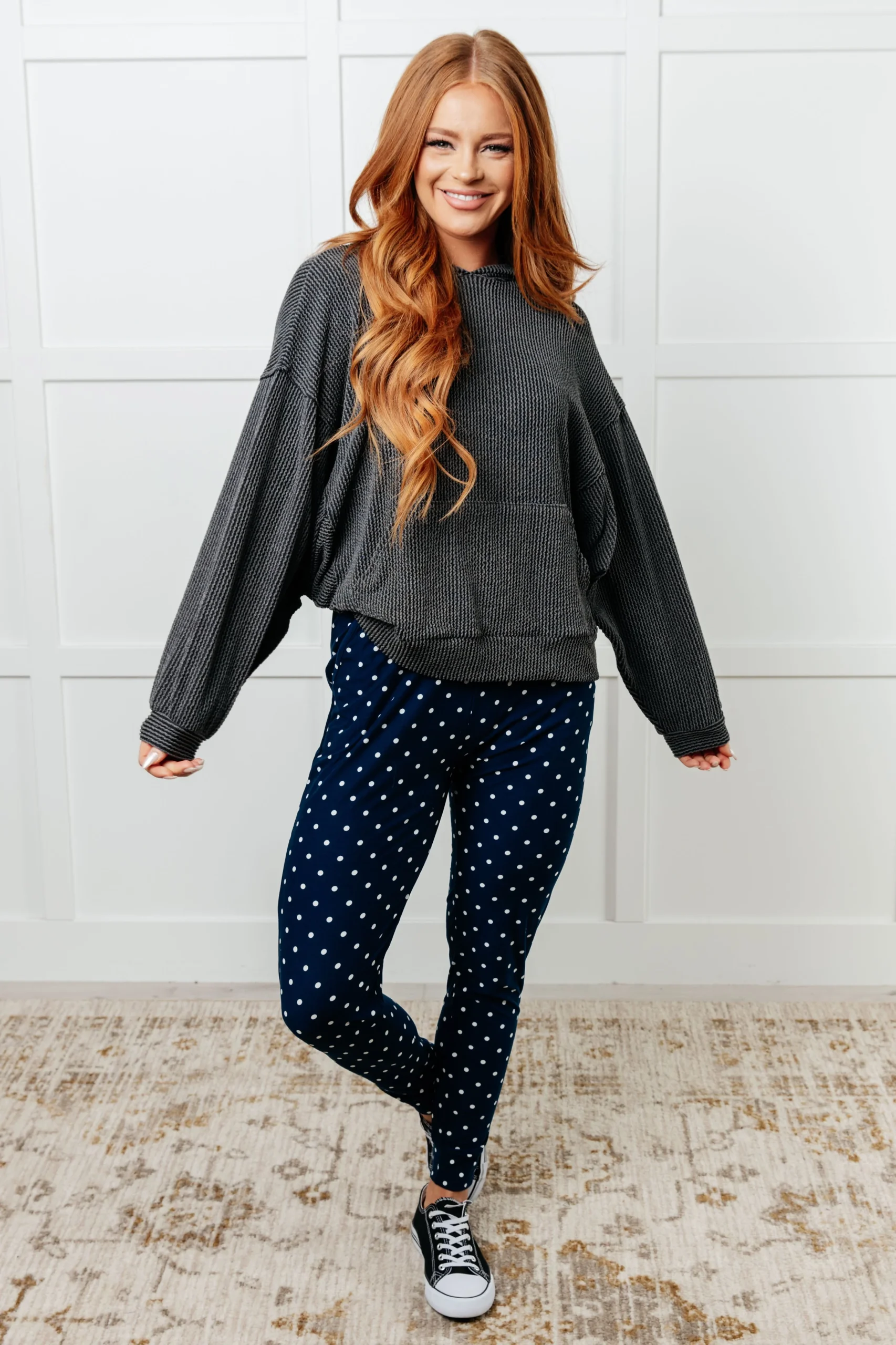Your New Favorite Joggers in White Polka Dot - Image 4