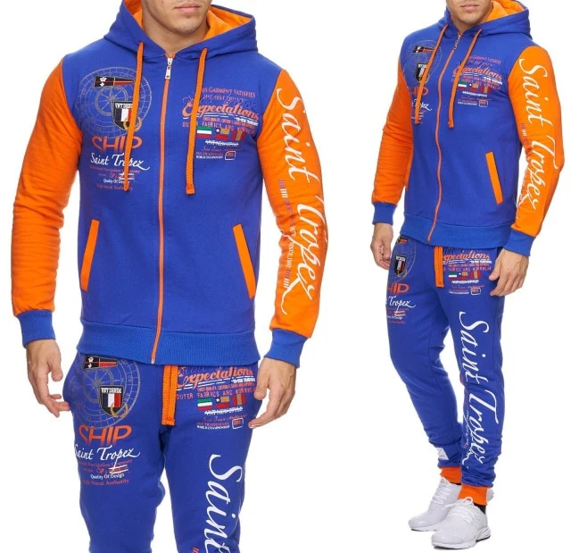 ZOGAA Men Track Suit Fashion Sweatsuit Sportswear Mens Gym Hoodies Sweatshirts with Pants 2 Piece Set Casual Outfits for Men - Image 5