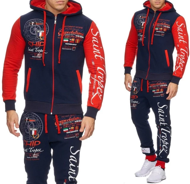 ZOGAA Men Track Suit Fashion Sweatsuit Sportswear Mens Gym Hoodies Sweatshirts with Pants 2 Piece Set Casual Outfits for Men - Image 3