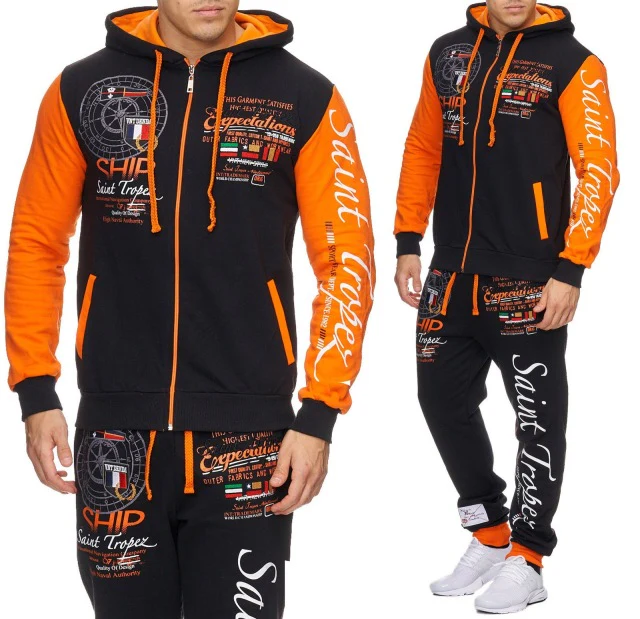 ZOGAA Men Track Suit Fashion Sweatsuit Sportswear Mens Gym Hoodies Sweatshirts with Pants 2 Piece Set Casual Outfits for Men - Image 6